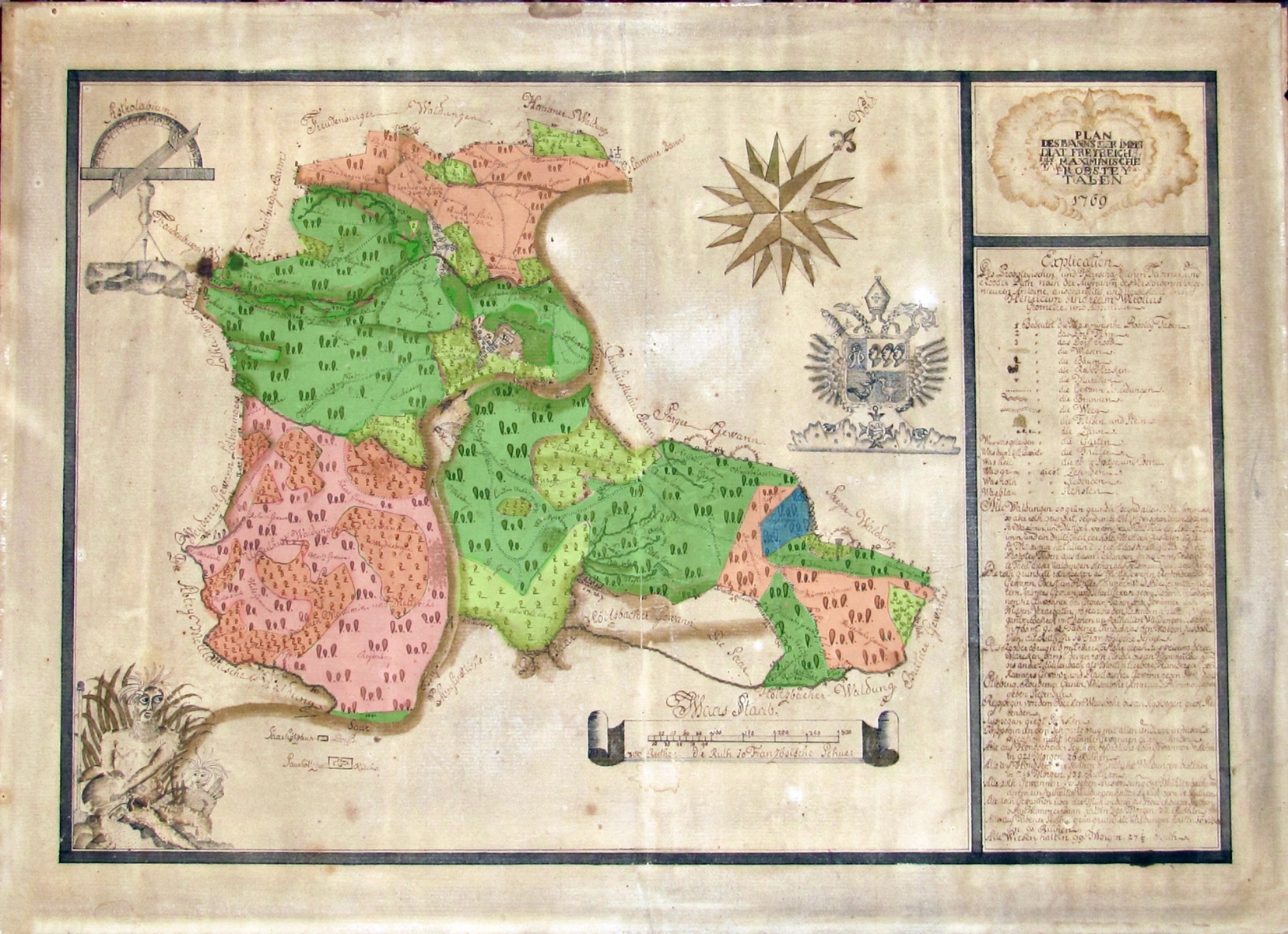 Karte von 1769 des Bannes von Taben-Rodt